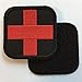 SpaceAuto Tactical Morale Patch Medic Cross Velcro Desert Military Badge - Black