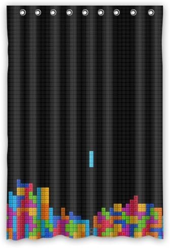 48" x 72" Retro Vintage Video Game Waterproof Bathroom Fabric Shower Curtain,Bathroom decor