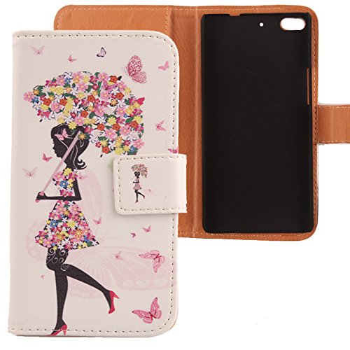 Lankashi Leather Cover Case for BLU Life Pure L240 L240a Umbrella Girl Design