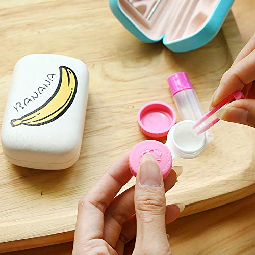 Contact Lens Box Cute Fruit Plastic Contact Lens Mate Box Portable Contact Lens Case Eye Care Kit (Lemon) 1PC.