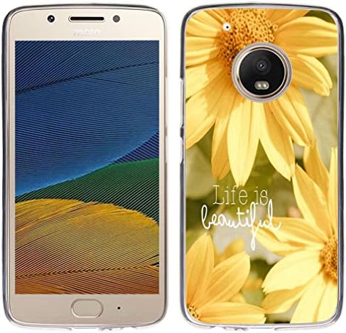 Case for Moto G5 Plus - TPU Flexible Protective Cover Compatible for Motorola 5th Generation for Moto G5 Plus Words About Life Fashion Style (Silicone Bumper Skin)