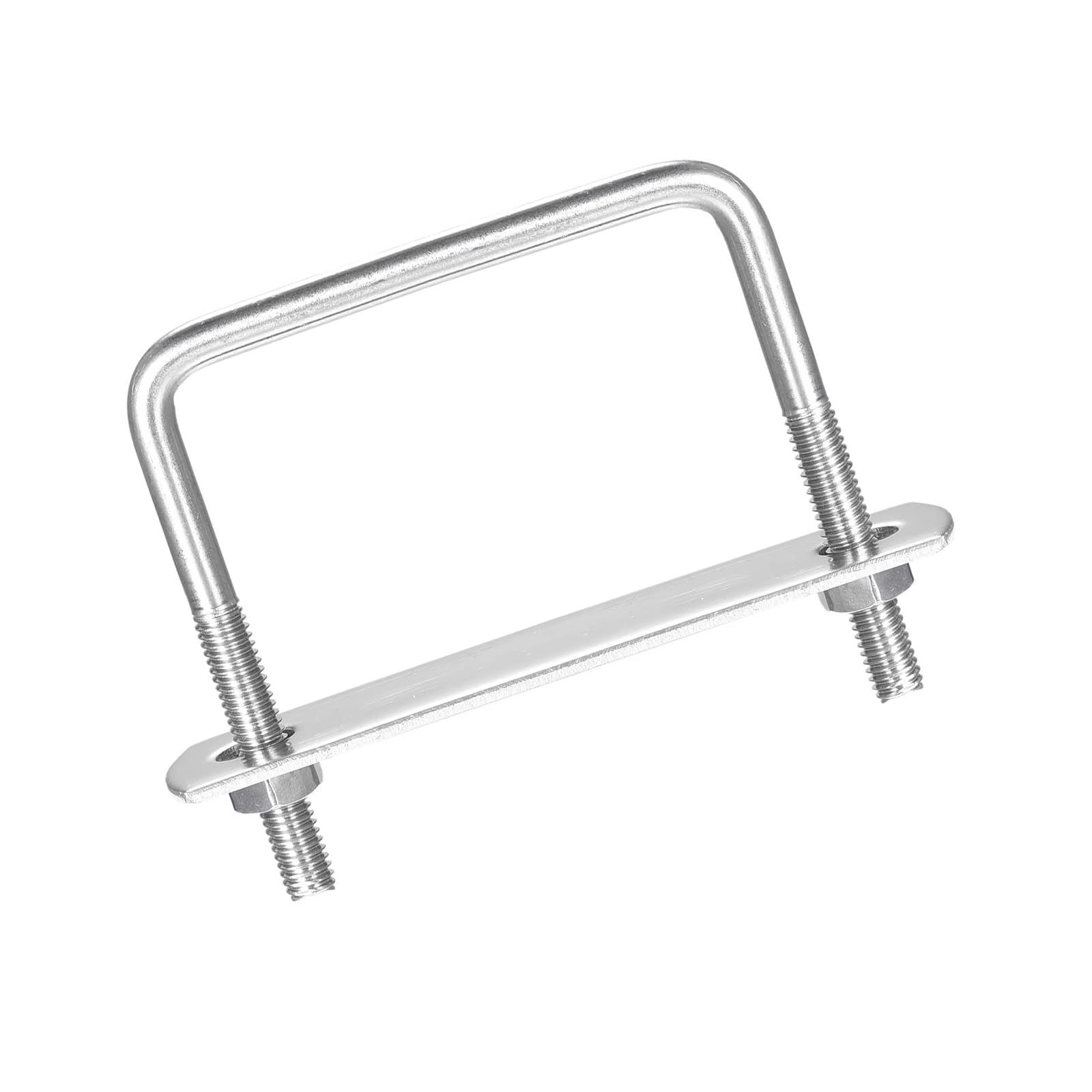 MACHSWON Square U-Bolt,2 Set 304 Stainless Steel M6 U Bolts 60mm(2.44") Inner Width 60mm Length with Nuts and Frame Plate for Automobiles Boat Trailer
