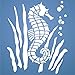 Seahorse Stencil, 6 x 6.5 inch (M) - Sea Ocean Nautical Seashore Reef Stencils for Painting Template