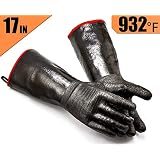 RAPICCA Griller Heat Resistant Insulated Cooking Gloves for Barbecue/Grill/Smoker/Fry Turkey/Oven mitt/Baking, Waterproof with Textured Palms (Size 8/M-17inch)