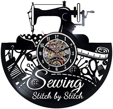 Sewing Machines Wall Clock 12 in(30cm) Black Decor Modern Decorative Vinyl Record Wall Clock This Clock is A Unique Gift to Your Friends and Family for Any Occasion …
