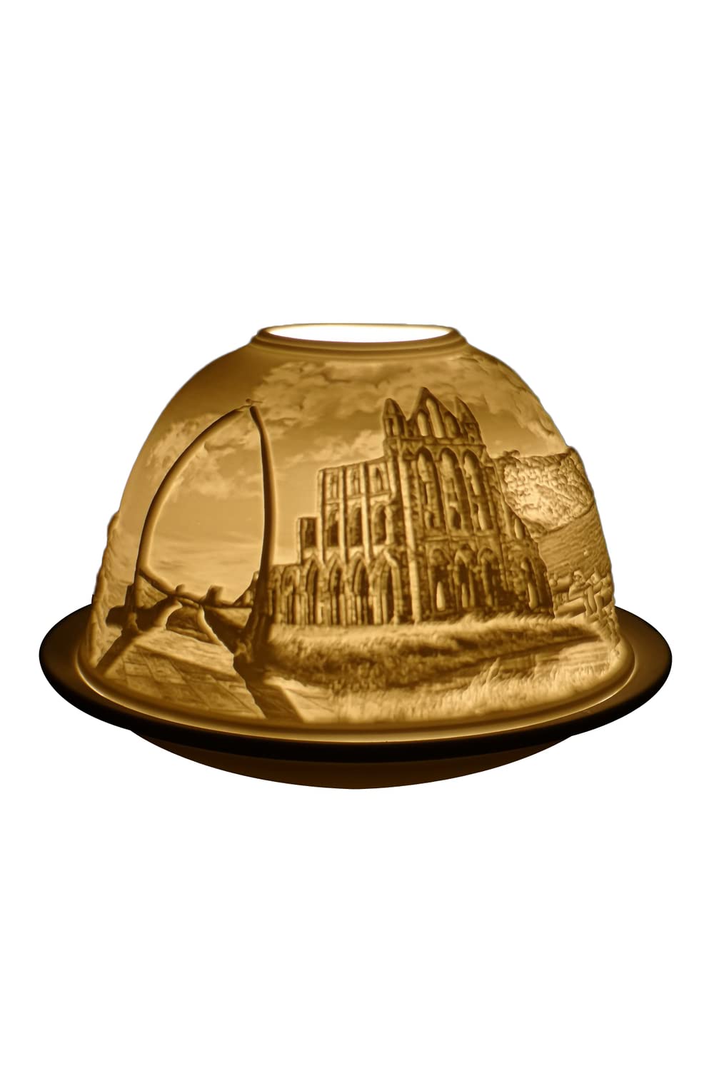 Light-Glow Porcelain Tealight Dome - Landmark & City Collection, Handcrafted Lithophane Tea Light Holder, Multiple Designs Available (Yorkshire)