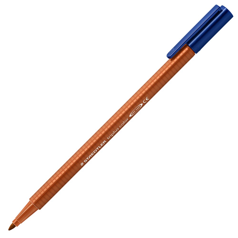 Staedtler 323-48 Triplus Fibre Tip Pen, Triangular Barrel in Cardboard Pack, Washable, Approx. 1 mm, Kalahari Orange (Pack of 10)