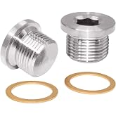 JoyTube M8 x 1 Stainless Steel Pipe Plug Hex Head High Rust Resistance with Copper O-Ring (Pack of 2)