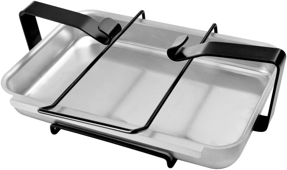 onlyfire Aluminum Catch Pan and Holder/Grease Collection Pan Drip Pan for Weber Gas Grill