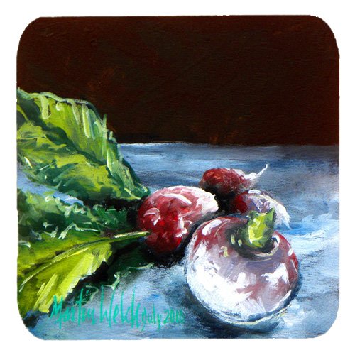 Caroline's Treasures MW1069FC Vegetables-Turnips Turnips Foam Coasters (Set of 4), 3.5" H x 3.5" W, Multicolor