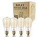 Rolay 4 Pack, 60 Watt Vintage Edison Light Bulb with Squirrel Cage Filament, 110~130 Volts, E26 Base