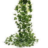 Beebel Ivy Leaves 85Ft 12 Strands Artificial Fake Leaves Hanging Vines Plant Leaves Garland Home Garden Poison Ivy Costume