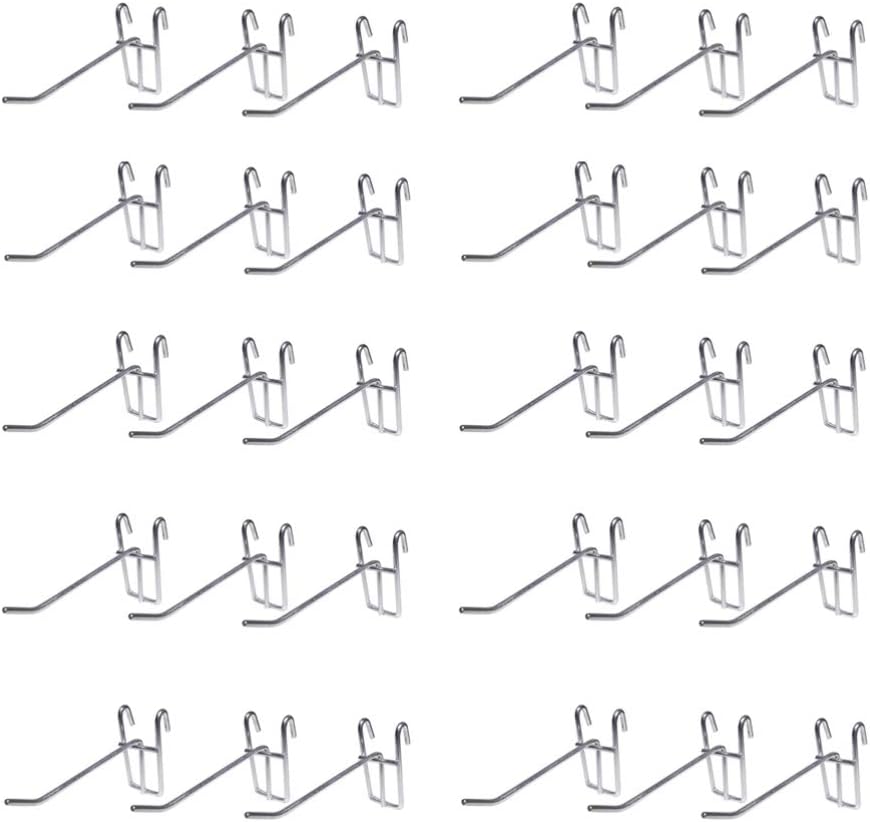 DOITOOL 30Pcs Gridwall Hooks Panel Display Hooks Slatwall Peg Board Hook Supermarket Iron for Store Living Room Kitchen Home 10cm