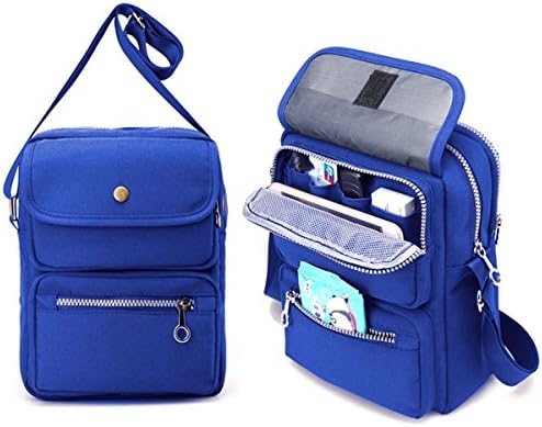 JOSEKO Crossbody Bag for Women, Multi-Pocketed Nylon Travel Passport Bag Shoulder Bags Cell Phone Purse/Wallet Messenger Bags Royal 7.87 inch(L) x 2.76 inch(W) x 10.24 inch(H)