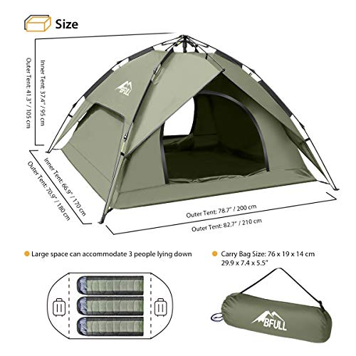 BFULL Instant Pop Up Camping Tents for 23 Person Family, Dome