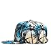 Connectyle Vintage Coconut Palm Tree Print Fitted Flat Bill Hats Fashion Cool Snapback Hip Hop Cap Hat Blue