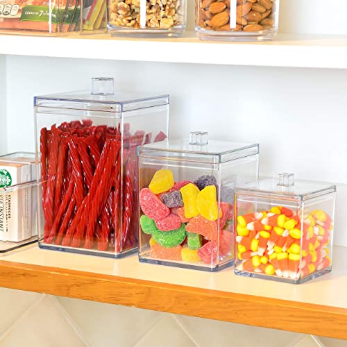 Youngever 60Ounce, 30Ounce and 15Ounce Clear Plastic Apothecary Jars