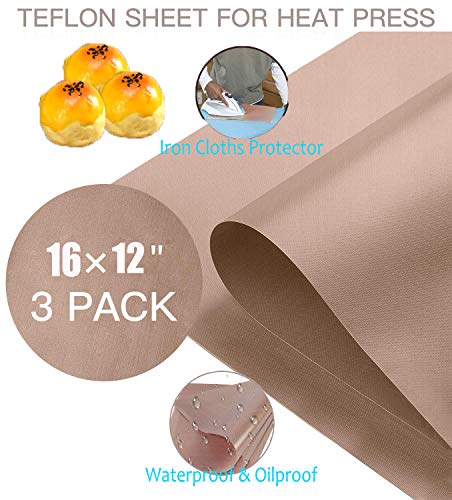 Heat Tape 6 Pack Hight Temp Tape and Teflon Sheet for Vinyl Heat Press, Sublimation Heat Resistant