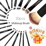 BEAKEY 20+1 Makeup Brush Set Professional Eyeshadow Brush set Foundation Eyeliner Brush Powder Liquid Cream Cosmetics Blending Brush Tool with 1 Secret Gift