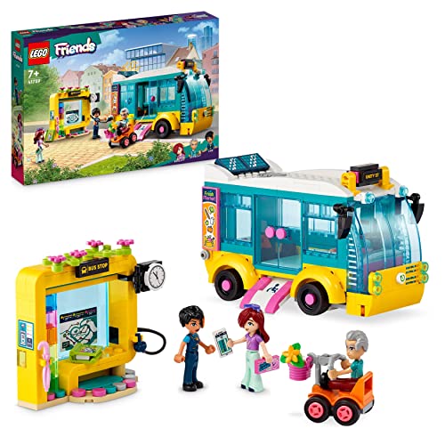 LEGO Friends Heartlake City Stadtbus-Spielzeug, Mini-Puppen & Busspielzeug-Set mit Paisley, Freundschaft-Geschenk für Kinder ab 7 Jahre, Mädchen und Jungen (Exklusiv bei Amazon) 41759