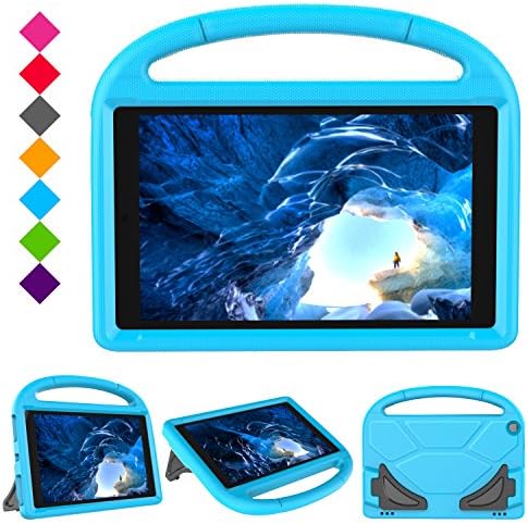 Case for F i r e H D 10 Tablet (5th Gen, 2015 Release / 7th Gen, 2017 Release),Kids Friendly Shock Proof Light Weight Convertible Handle Stand Case Cover for H D 10.1 Inch Tablet (Blue)