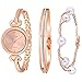 Xinge Women's Rose Gold Watch Set Quartz Jewelry Bangle Watch and Bracelet 590
