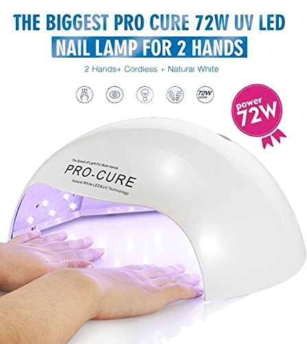 72W Rechargeable Nail Dryer-Lumcrissy 72W/36W Wireless Rechargeable Built-in Fan LED UV Lamp Nail Dryer Powerful Nail Gel Curing Drying Lamp Light for Both Hand Nail Tool Manicure/Pedicure(White)