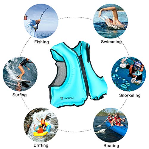 DOOHALO Inflatable Snorkel Life Jacket Vest for Adult Men Women Fit 88