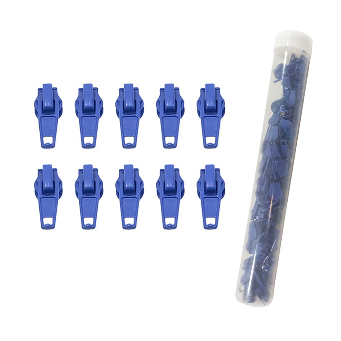132 Automatic Metal Zipper Sliders for Nylon Zipper, Zipper Slider #3, Zipper Puller to Repair or Mount a Zipper, Blue Sliders, (#3, 3232)