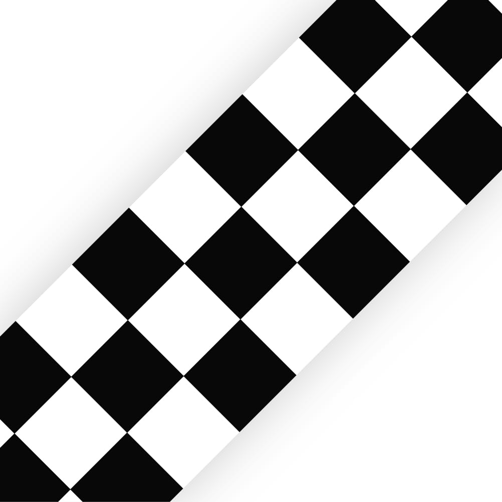 SuperDuperDecor - Chequered Flag - Bedroom Wall Border - Eco 1.3m Self Adhesive Strips