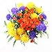 LUCKY SNAIL 6 Pcs Artificial Flowers, Fake Orange Daffodils Flowers, Fake Yellow Hydrangea Flowers, Faux Purple Gypsophila Flowers for Indoor Outside Hanging Planter Home Kitchen Office Wedding Décor