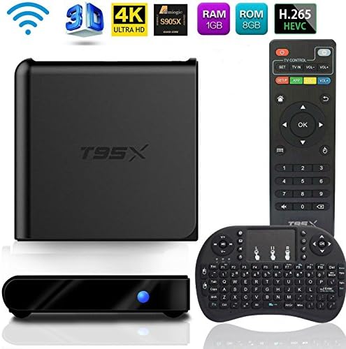 MaQue Android 6.0 TV Box, T95X Android TV Box Amlogic S905X 64 Bits and True 4K Playing and Mini Wireless Keyboard with Touchpad