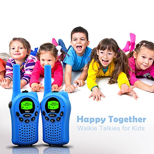 Walkie Talkies for Kids, 22 Channel Walkie Talkies 2 Way Radio 3 Miles (Up to 5Miles) FRS/GMRS Handheld Mini Walkie Talkies for Kids (Pair) (Blue)