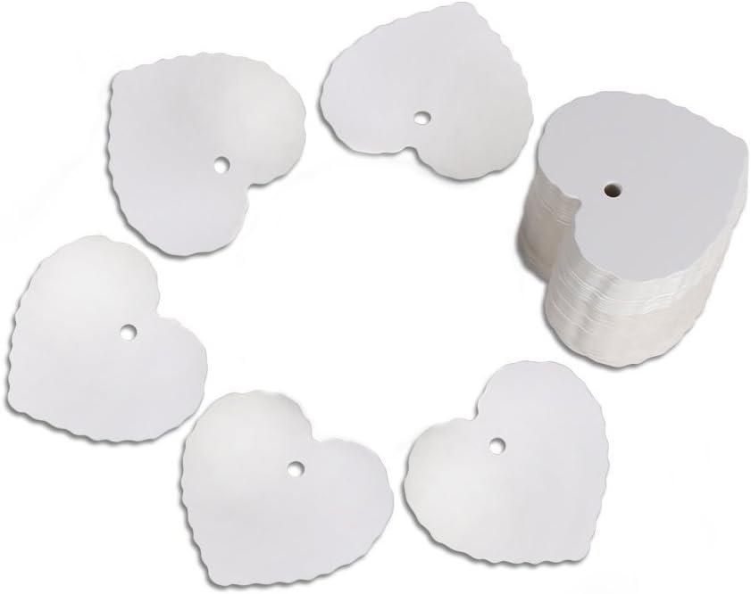 200pc Peach Heart Shape Kraft Paper Tags - Image 4