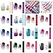 14 Sheets Nail Stickers, Pure color Shine Full Wraps Nail Art Adhesive Decals Nail Art Tips Stickers False Nail Design Manicure Sets