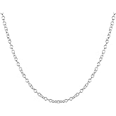 Greendou Fashion Jewelry 925 Sterling Silver Plated 1mm 18 inches Rolo Chain Necklace