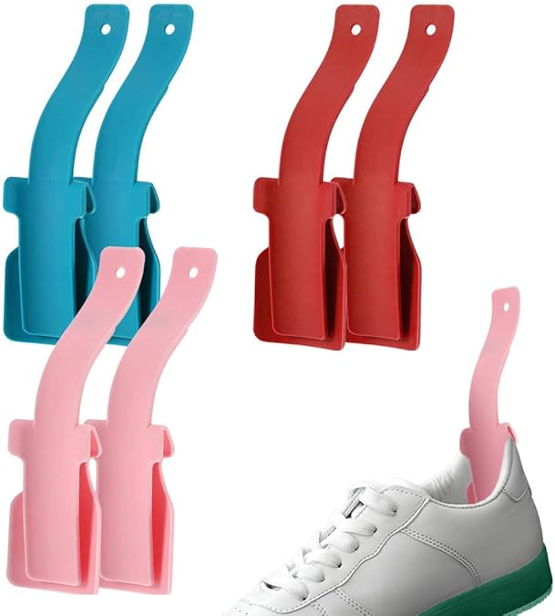6 Pieces Portable Lazy Shoe Helper, Shoe Horn Long Handle for Seniors