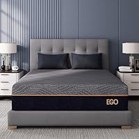 EGOHOME 12 Inch Queen Memory Foam Mattress for Back Pain, Cooling Copper Gel Bed in a Box, Foam Made in USA, CertiPUR-US Certified, Therapeutic Medium Firm, Double 60x80x12 Black
