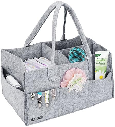 Baby Diaper Caddy, Portable Organizer Storage Basket - Customizable Compartments to Carry More Items - Durable and Lightweight Nursery Travel Bin