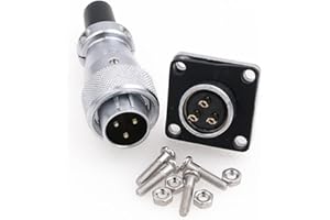 Eonvic WS16 3 Pin Aviation Connector Waterproof Plug Male Female Square Socket Metal Threaded Signal LED Industrial Equipment