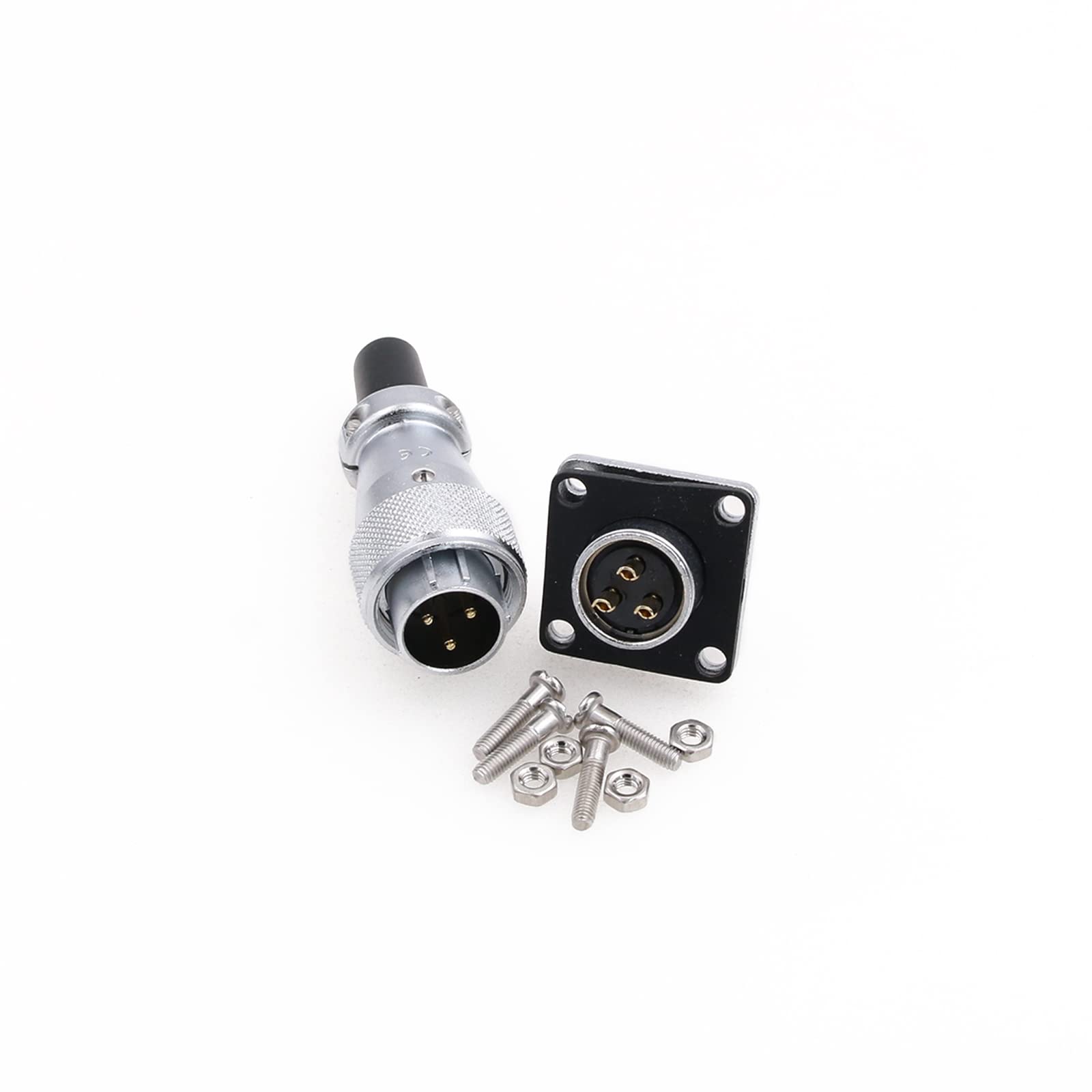 Eonvic WS16 3 Pin Aviation Connector Waterproof Plug Male Female Square Socket Metal Threaded Signal LED Industrial Equipment
