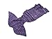 Hughapy Mermaid Blanket Kids Knitted Sleeping Bag Sofa Falbala Mermaid Tail Bed Throw Blanket in 4 Colors,55