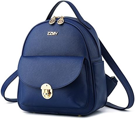 Fayland Women Teens Girls Womens Backpack Purse Leather Mini Casual Daypack Laptop Bag Deep Blue