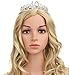 BABEYOND Crystal Rhinestone Tiara Princess Crown Birthday Crowns Silver Diamante Happy 18/20/21/30/40/50/60th Birthday (Silver-40th)