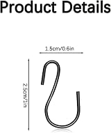 Aidi 20 Pcs S Hooks for Hanging Small Stainless Steel 1.5x2.5cm view 2