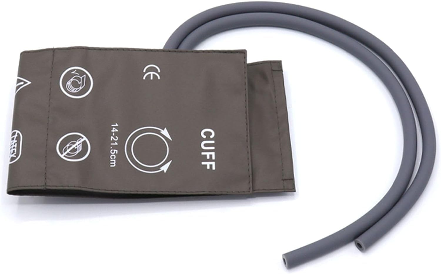 Universal NIBP Cuff for ChildCuff, 14-21.5 cm Dual Tubes Reusable PU Brown Replacement Blood Pressure Cuff, No BP Connector