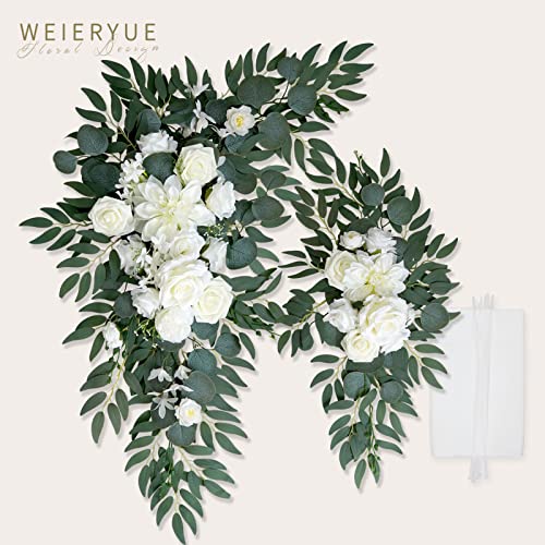 WEIERYUE Artificial Wedding Arch Flowers Kit(Pack of 3),2Pcs Artificial