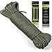 CAMPSNAIL 550 Paracord Lanyard Parachute Cord - Type III 7 Strand 100% Nylon Rope (Army Green, 50ft)
