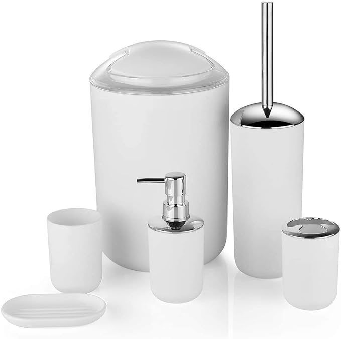 Set of 6 items Bathroom & Sink Accessory Set Modern Vanity Organiser