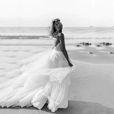 Qiuxiang Robe De Mariee Femme Robe Sexy Boho Mariage De Plage Bracelet Dentelle Mariee Robes Dos Nu Robe De Mariage For Les Femmes Color Multi Us Size Custom Size Amazon Fr